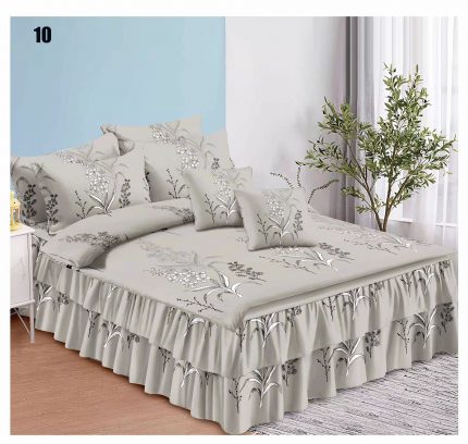 Underwear with flounces, modern beige flowers, Super Elegant Pucioasa